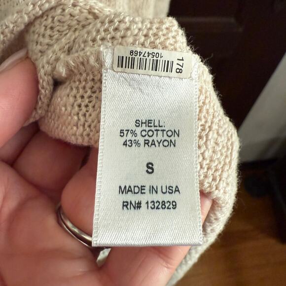 MAJORELLE | Cream / Natural Cotton Blend Knit Scoop Neck Midi Sun Dress | Small - Picture 6 of 6